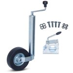 Roue jockey compl�te - meso - corps m�tal - 60mm - collier + fixation