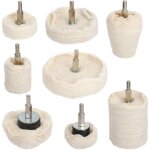 Roue de polissage pour perceuse, 8 pcs tampon de polissage en coton pour mtal (aluminium / acier inoxydable ...