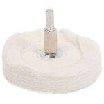 Roue de polissage en tissu blanc, type plat, outils de meulage de surface de miroir en coton avec poign�e ...