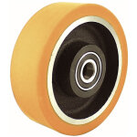 Roue polyur�thane jante fonte 125 x 50 al�sage 20 longueur de moyeu 54 mm roulement � billes