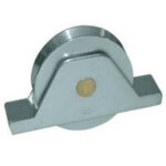 Roue de portail coulissant diam�tre 90 avec support 1 roulement - gorge ronde de 16