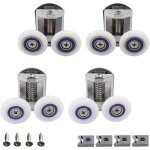 Roue porte douche, 4 pi�ces douche douche double roues porte, roulette porte douche, rouleau cabine douche ...