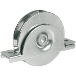 Roue avec support int�rieur � 120mm - 1 roulement � bille - gorge rond �16 - ibfm - 392120p