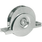 Roue avec support int�rieur � 80mm - 1 roulement � bille - gorge v - ibfm - 393080