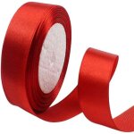 Rouge lot de 2 ruban satin 20mm x 22m, ruban cadeau, ruban couture, ruban de satin de soie pour d�coration ...