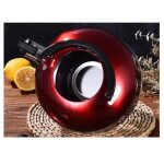 (rouge)bouilloire sifflante - surenhap - 3l - acier inoxydable - rouge - ergonomique