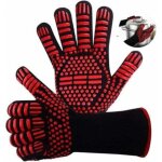 Rouge gant four, gant anti chaleur, gant barbecue 800 �c gant pour four anti chaleur silicone r�sistant ...