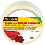 Rouleau adh�sif double face surfaces rugueuses l. 7. 5 m x l. 32 mm - scotch