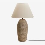 Lampe de table en cramique et lin rilatos sklum marron sable ?70 cm