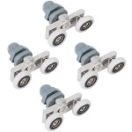 Rouleaux de porte de douche, 4 pi�ces de roues de porte de douche double coulissant rouleau piste porte ...