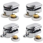 Rouleau de porte de douche, 4 roulettes doubles pour porte de douche roulettes coulissantes porte roue ...