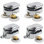 Rouleau de porte de douche, 4 roulettes doubles pour porte de douche roulettes coulissantes porte roue ...