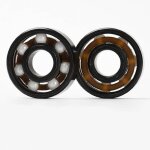 Roulement � billes hybride en c�ramique blanche 608, bague en acier noir, roulement pour patins � roulettes, ...