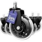 Roulettes chaise de bureau - lot de 5 - noires - 11x22mm