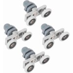 Roulettes pour paroi de douche (25 mm), 4 doubles roulettes coulissantes pour salle de bain, guides pour ...
