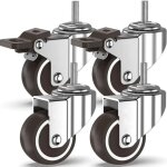 Roulettes pivotantes elle - 4 � tiges filet�es, roulettes pour meubles, roues � freins pour transport ...