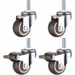 Roulette pivotante robuste en caoutchouc � tige filet�e m8 pour chariot � main, tables de travail, roues ...