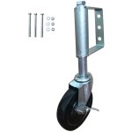 Roulette de portail � ressort 10, 2 cm avec frein, roulettes de portail robustes avec patin de montage ...