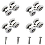 Roulettes pour portes coulissantes, lot de 4, roulettes silencieuses  4 roues, chariot de porte coulissante ...