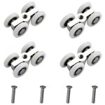 Roulettes pour portes coulissantes, lot de 4, roulettes silencieuses � 4 roues, chariot de porte coulissante ...