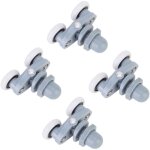 Roulette porte coulissante douche, 4 pi�ces roue de porte rail � rouleau double roulettes de douche pour ...