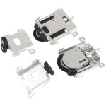 Roulettes pour portes coulissantes, roulettes pour placards, guides avec amortisseur, nylon, argent.