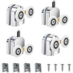 Roulettes de porte de douche, lot de 4 roulettes porte de douche doubles 23 mm, durables et silencieuses, ...