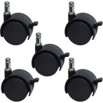 Roulettes de rechange 5, 1 cm pour chaise de bureau ou tabouret avec frein ? lot de 5