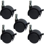 Roulettes de rechange pour chaise de bureau ou tabouret de 5, 1 cm - avec frein (lot de 5)