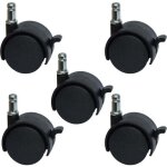Roulettes de rechange pour chaise de bureau ou tabouret de 5, 1 cm - avec frein (lot de 5)