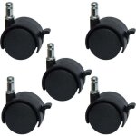 Roulettes de rechange pour chaise de bureau ou tabouret de 5, 1 cm - avec frein (lot de 5)