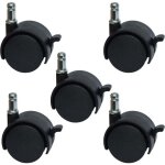 Roulettes de rechange pour chaises ou tabourets de bureau, 5, 1 cm - avec frein (lot de 5)