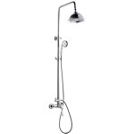 Rousseau colonne de douche avec robinet mitigeur mecanique retro - chrome