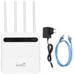 Routeur wifi 4g 600 mbps, emplacement pour carte sim standard, 4 antennes, compatible avec 20 appareils, ...