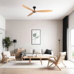 Ventyly - rowind l ventilateur de plafond noir / pin Ø152 cm Ventyly - rowind l ventilateur de plafond noir / pin Ø152 cm
