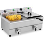 Royal catering ? friteuse professionnelle 2 x 13 l ? puissance 2 x 3200 w ? acier inoxydable ? syst�me ...