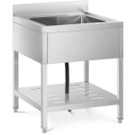 Royal catering - table de rinçage - 1 pelvis - arec inoxydable - 50 x 50 x 25, 5 cm Royal catering - table de rinçage - 1 pelvis - arec inoxydable - 50 x 50 x 25, 5 cm