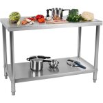 Royal catering - table de travail plan renforcé professionnel cuisine inox Étagère 10060cm 114kg Royal catering - table de travail plan renforcé professionnel cuisine inox Étagère 10060cm 114kg