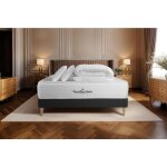 Royal palace bedding - ensemble matelas sommier windsor 140 x 200 cm - couleur : noir avec 2 oreillers ...