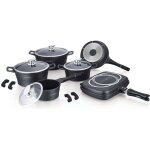 Royalty line batterie de cuisine 17 pices noir marbre