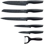 Royalty line rl mb5 set de couteaux de revetement anti adhesif5pcs noire