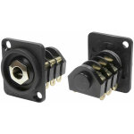 Rs pro - connecteur jack 6, 35 mm femelle stéréo montage panneau, 3 pôles Rs pro - connecteur jack 6, 35 mm femelle stéréo montage panneau, 3 pôles