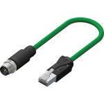 Connecteur pr - cbl rs pro 4 conducteurs , m12 mle vers fiche mle rj45, 2m ( prix pour 1 )