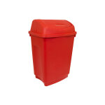 Poubelle rouge en plastique, 50l ( prix pour 1 )
