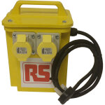 Rs pro - transformateur d'isolement portable 3. 3kva, primaire 230v c. a. , secondaire 110 (55v, 2 x ...