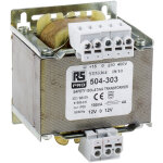 Rs pro - transformateur d'isolement, vin 230 v ac, 245 v ac, 400 v ac, 415 v ac, vout 12v c. a. , 100va, ...