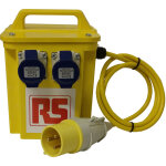 Rs pro - transformateur de scurit 3. 3kva, primaire 110v, secondaire 230v, 2 x 16a ( prix pour 1 )