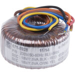 Rs pro - transformateur torique 2 sorties, 230v c. a. 2 x 18v c. a. , 15va ( prix pour 1 )