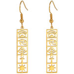 Rsamd boucles d'oreilles avec symboles de hi�roglyphe de cartouche �gyptienne antique oeil d'horus ankh ...