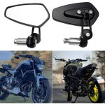 Rtroviseurs de guidon de moto rtroviseurs de moto pour xj6 mt01 mt03 mt07 mt09 (noir)
